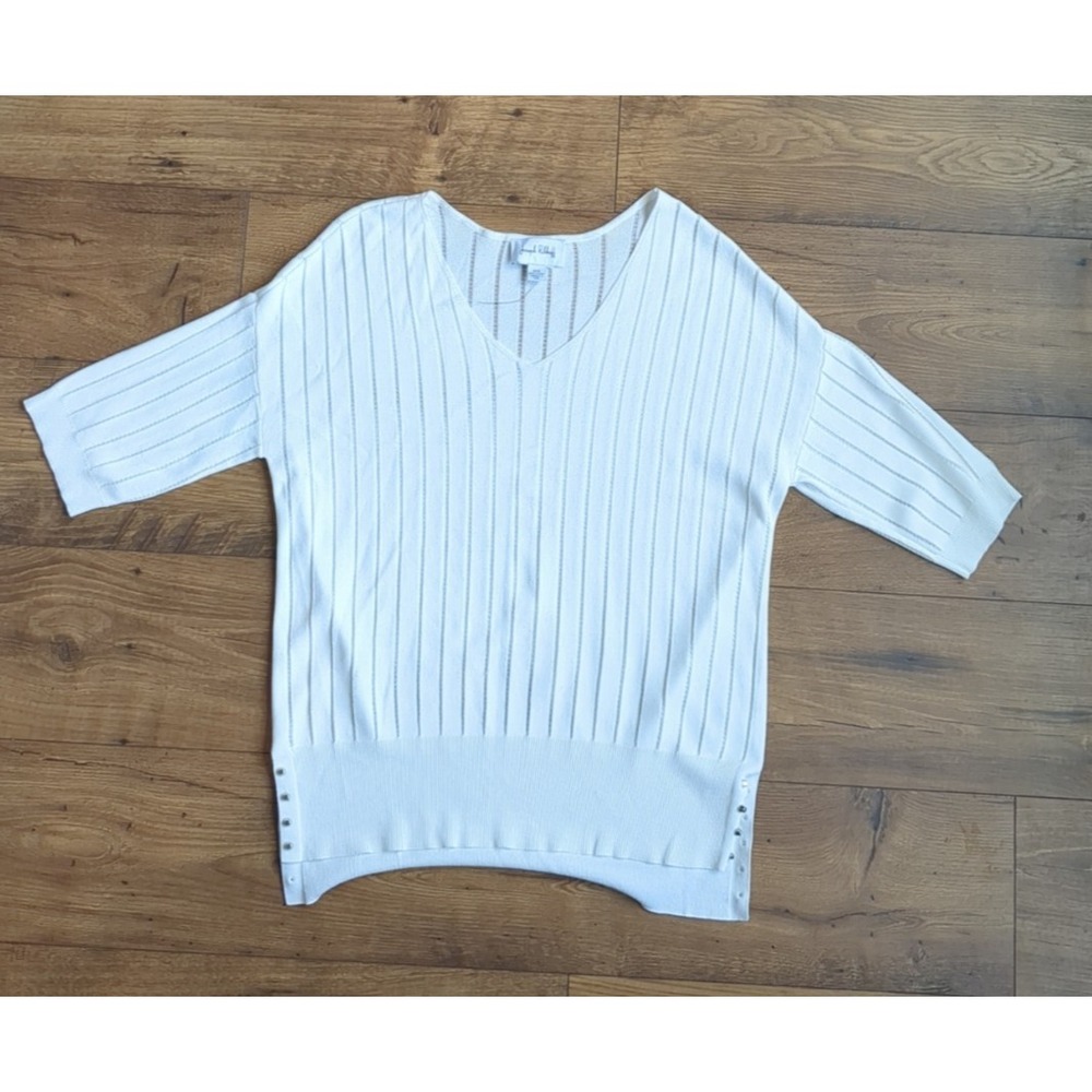 Joseph Ribkoff Womens M Open Knit‎ V-Neck Shirt